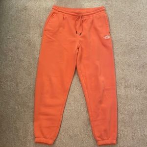 Orange north face sweat pants breaks new